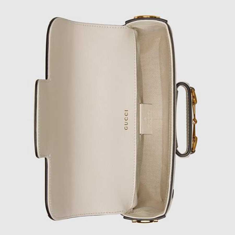 Túi Đeo Chéo Nữ Gucci Horsebit 1955 Mini Bag Màu Nâu Trắng