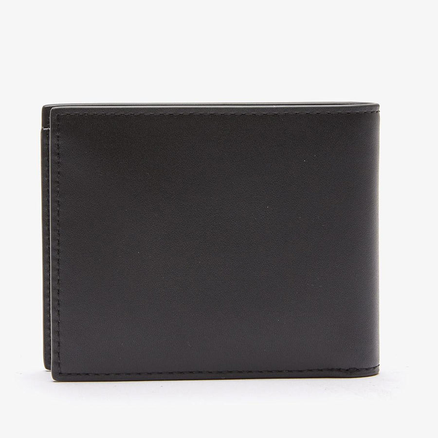 Set Ví Nam + Móc Khóa Lacoste Men's Fitzgerald Smooth Leather Wallet And Key Ring Gift Box NH3786FG J97 Màu Đen