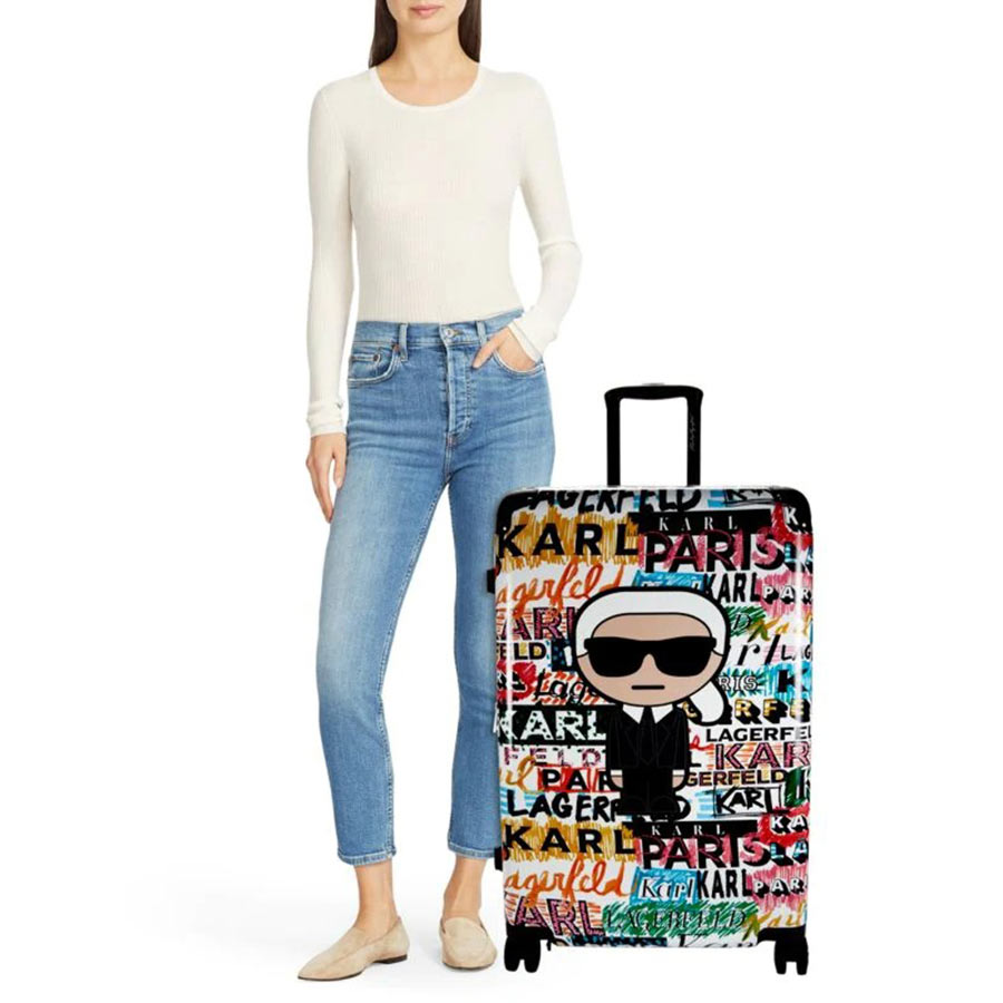 Vali Karl Lagerfeld 28-Inch Logo Explosion Spinner Suitcase Phối Màu