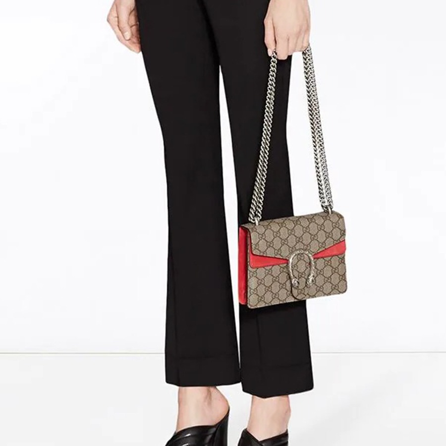 Túi Đeo Chéo Gucci Dionysus GG Supreme Mini Bag Màu Đỏ Size 20