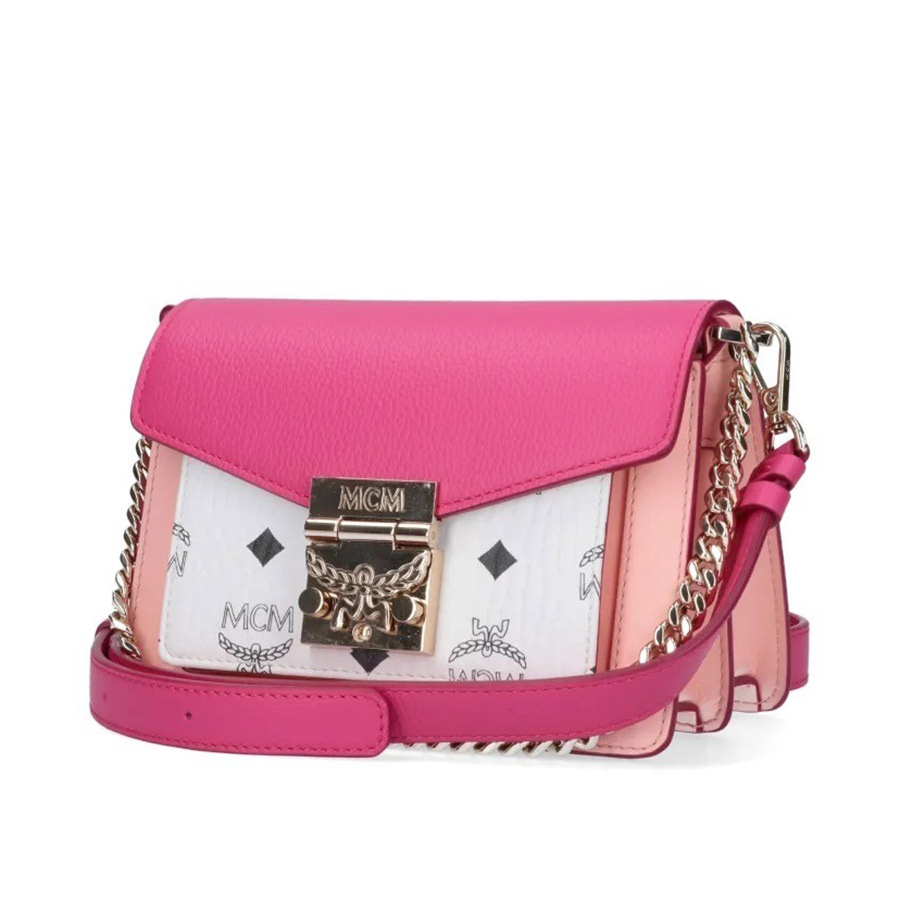 Túi Đeo Chéo MCM Women Leather Fuchsia Pink Handbags MWRAAPA06QJ Màu Hồng
