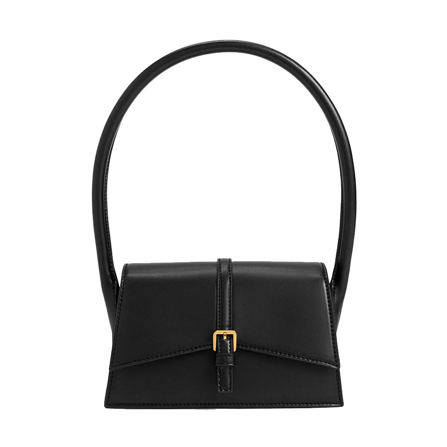 Túi Đeo Vai Nữ Charles & Keith CNK Annelise Belted Trapeze Bag CK2-20781954 Màu Đen