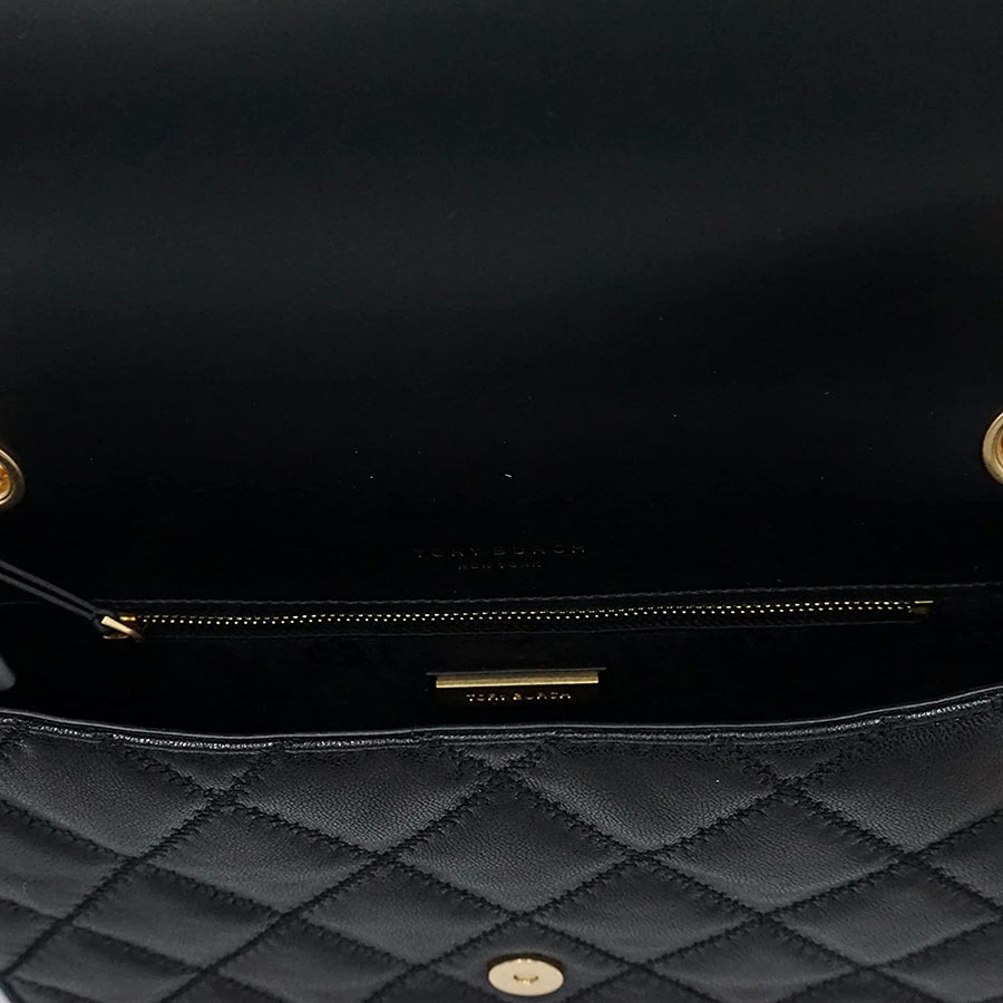 Túi Đeo Chéo Tory Burch 87862 Black With Gold Hardware Large Padded Leather Willa Shoulder Màu Đen