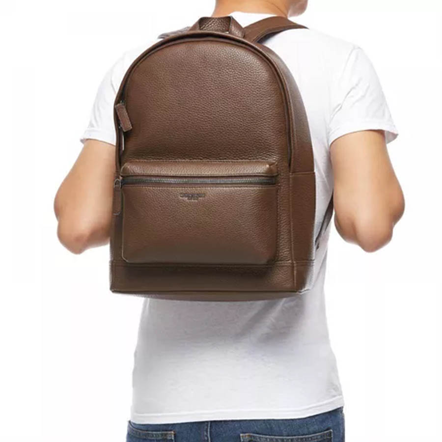 Balo Michael Kors MK Bryant Pebble-textured Leather Backpack In Mocha Màu Nâu