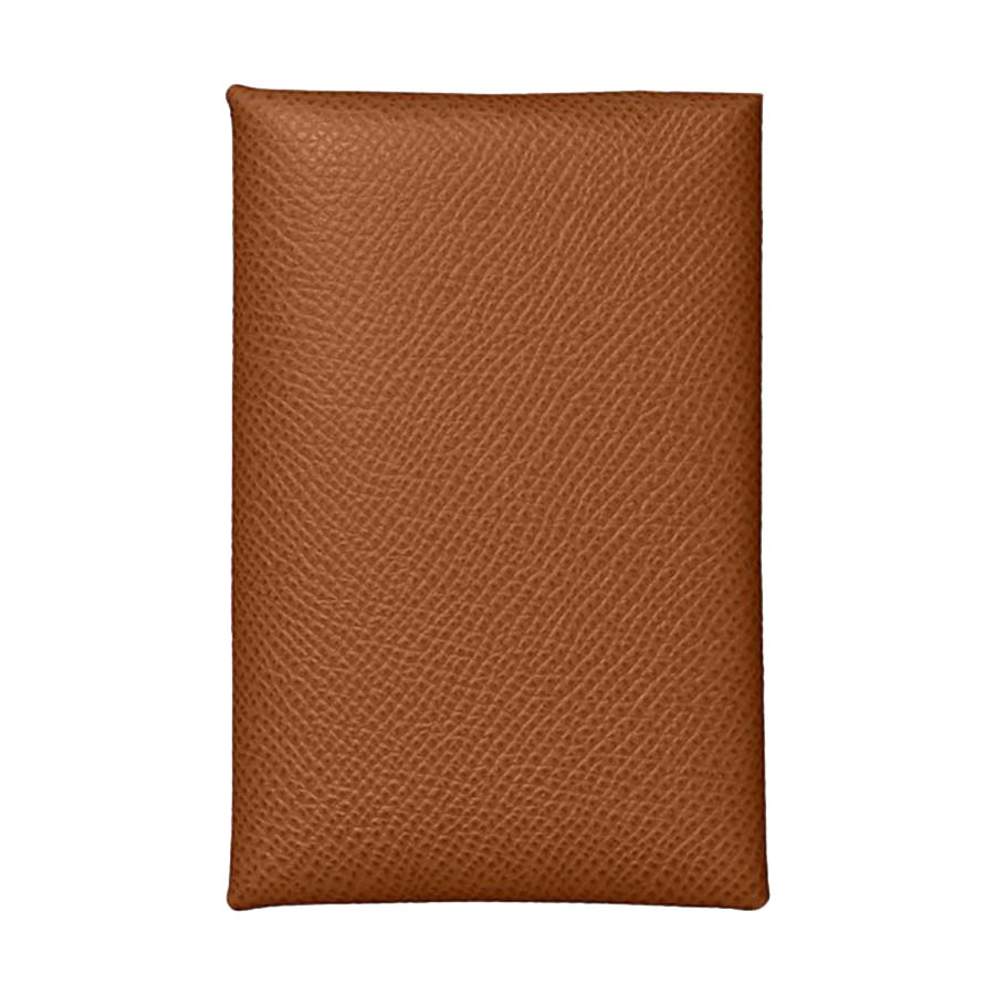 Ví Hermès Gold Epsom Leather Calvi Card Holder Màu Nâu