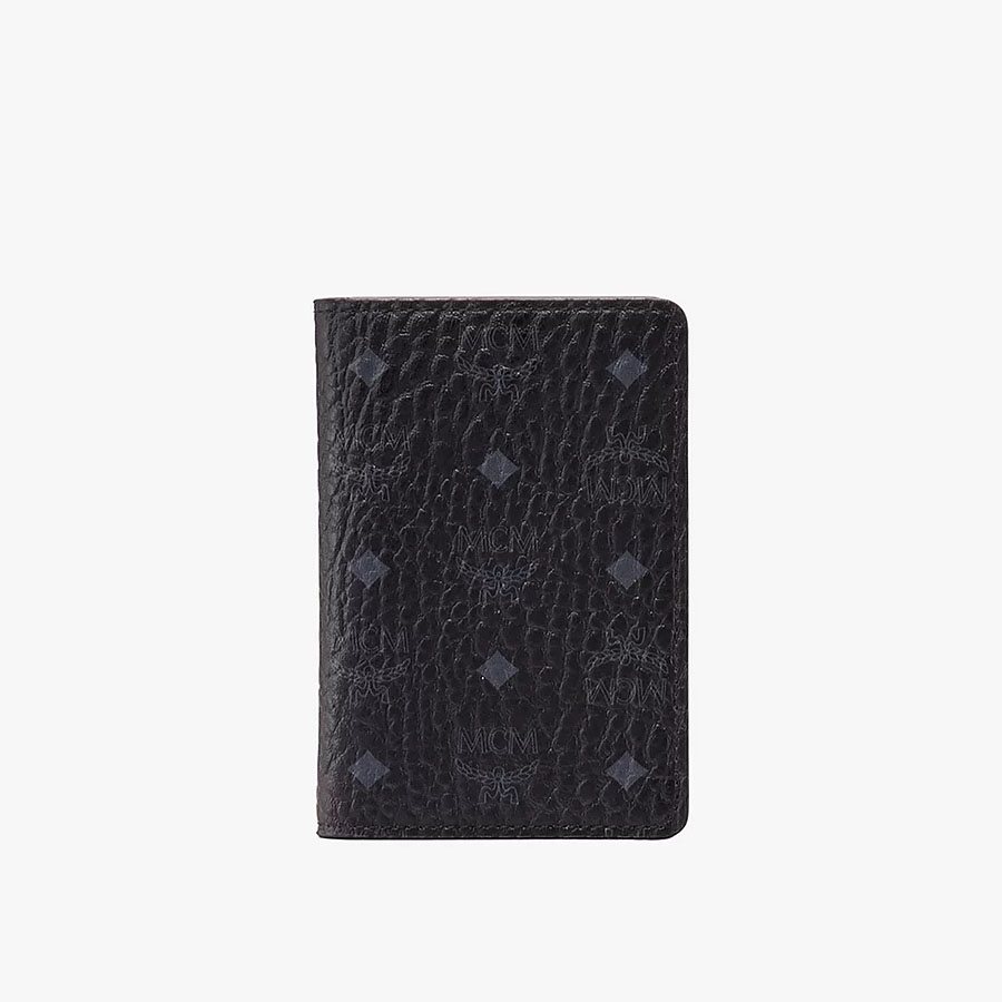 Ví MCM Two Fold Card Wallet In Visetos Màu Đen