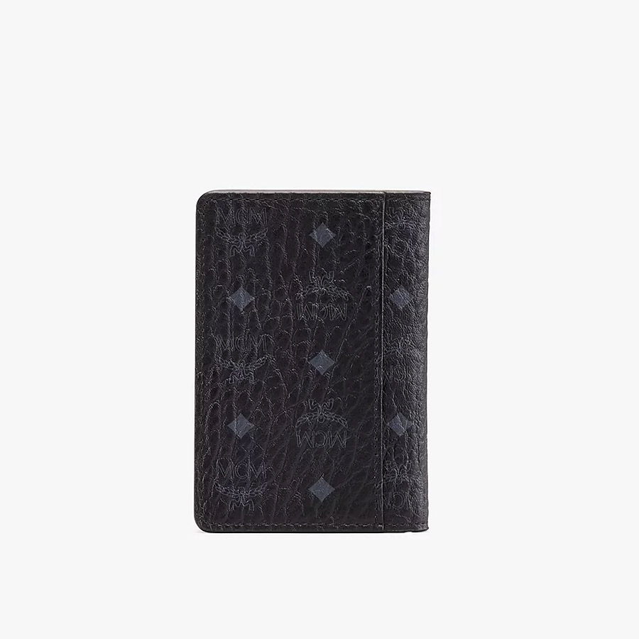 Ví MCM Two Fold Card Wallet In Visetos Màu Đen