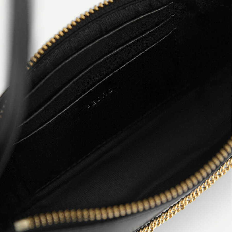 Túi Đeo Vai Pedro Leather Chain Detailed Shoulder Bag - Black PW4-66500012 Màu Đen