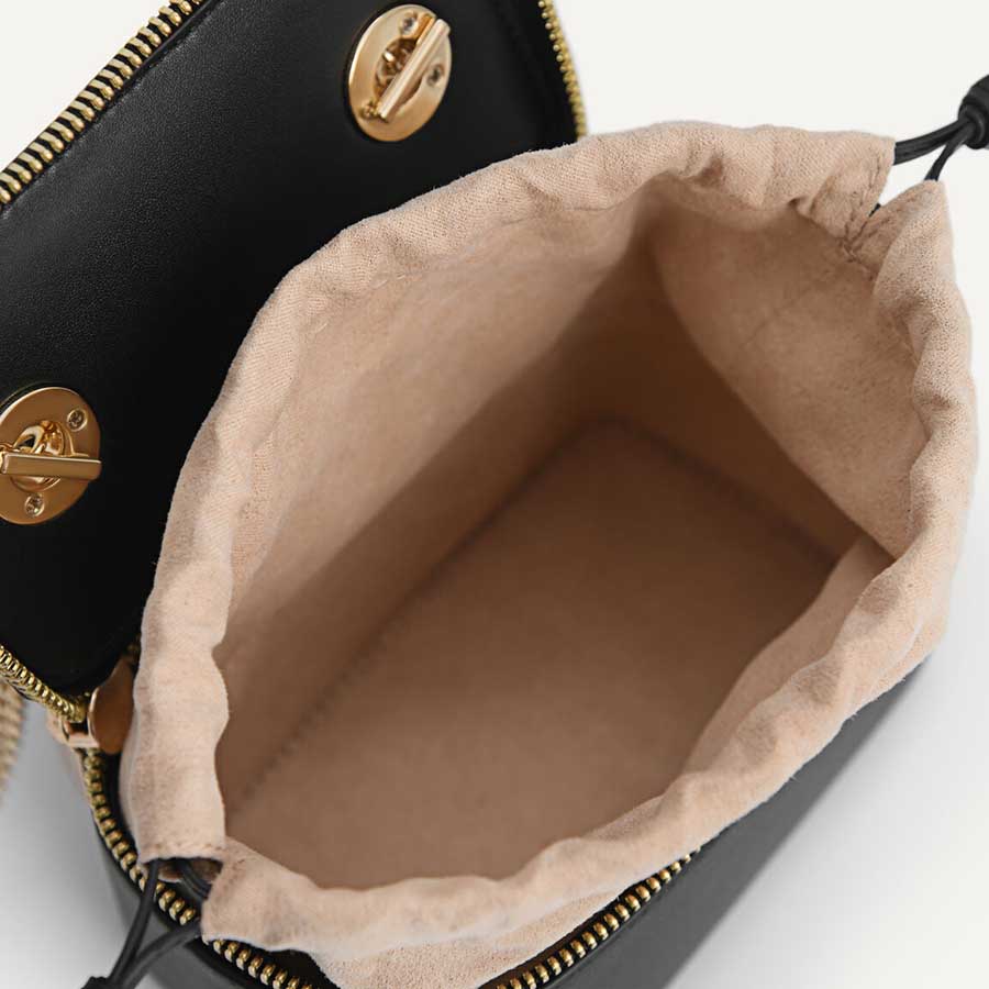 Túi Đeo Chéo Pedro Leather Mini Vanity Case Black PW4-66500011 Màu Đen
