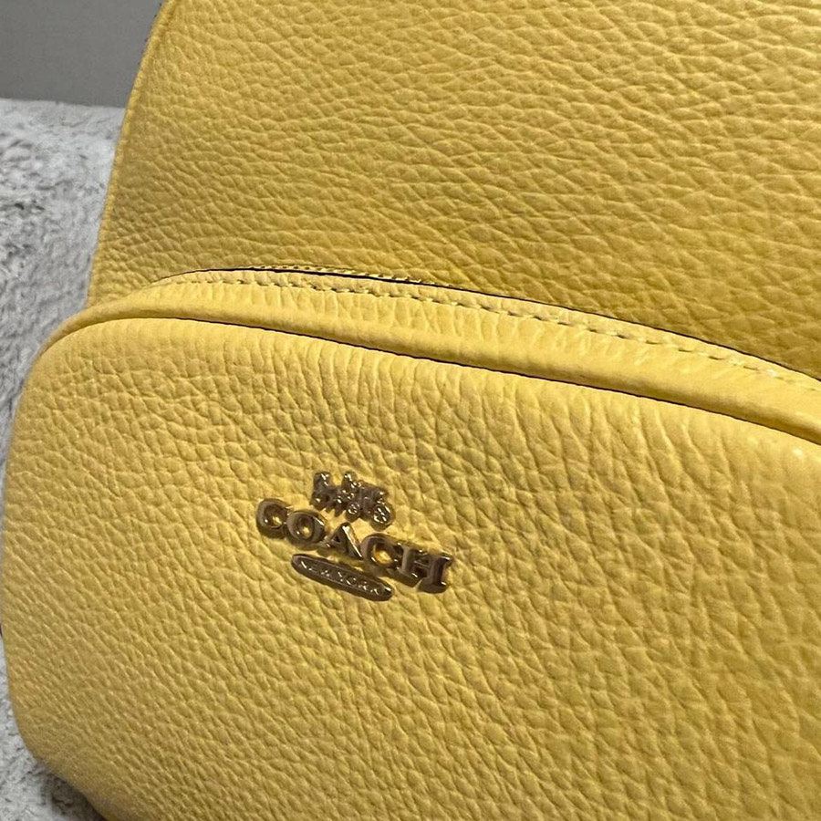 Balo Coach Mini Court Yellow Leather Backpack C8603 Màu Vàng