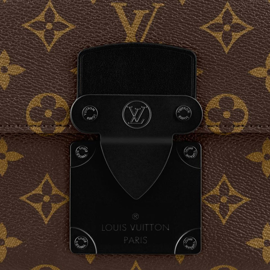 Túi Đeo Chéo Louis Vuitton LV S Lock Messenger Bag Monogram Macassar Coated Canvas Màu Nâu