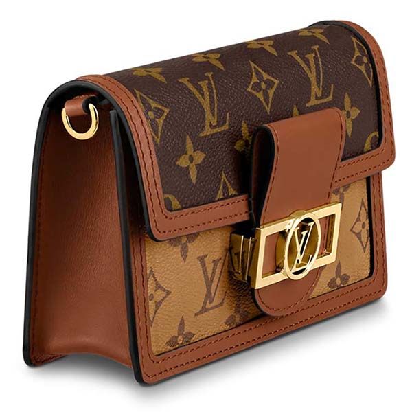 Túi Đeo Chéo Nữ Louis Vuitton LV Dauphine Chain Wallet Monogram Bag M68746  Màu Nâu