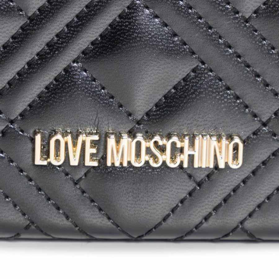 Túi Cầm Tay Love Moschino Small Evening Clutch With Metal Handle Màu Đen