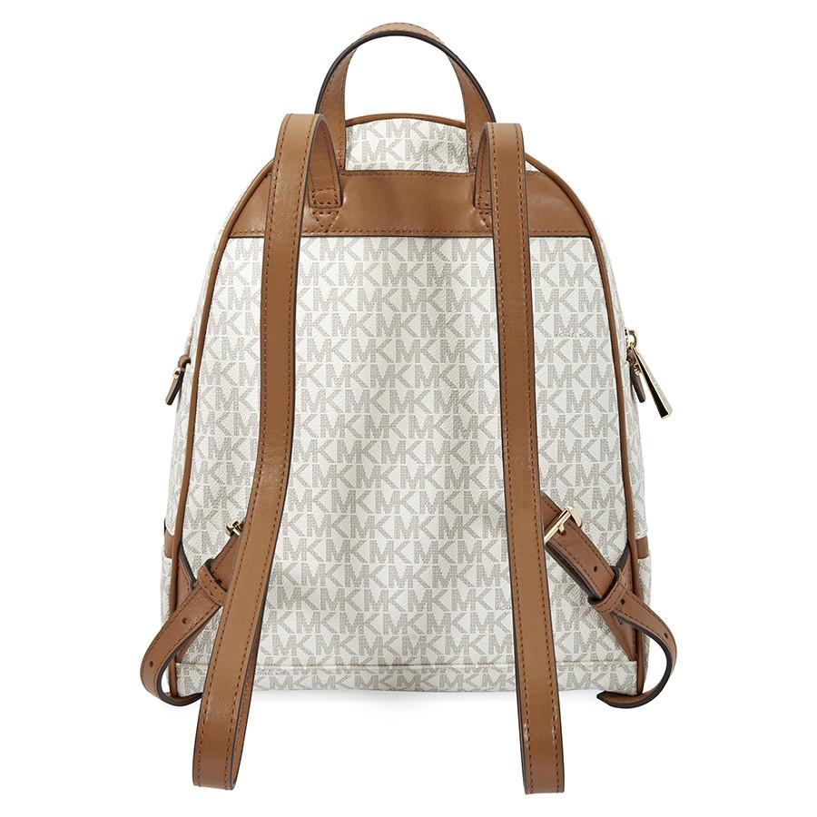 Balo Michael Kors MK Rhea Medium Logo Print Backpack - Vanilla Màu Trắng