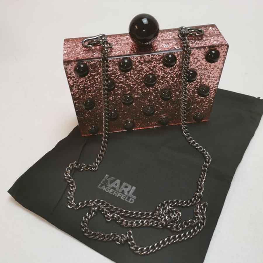 Túi Cầm Tay Karl Lagerfeld Dots Pearl Minaudiere Clutch Bag