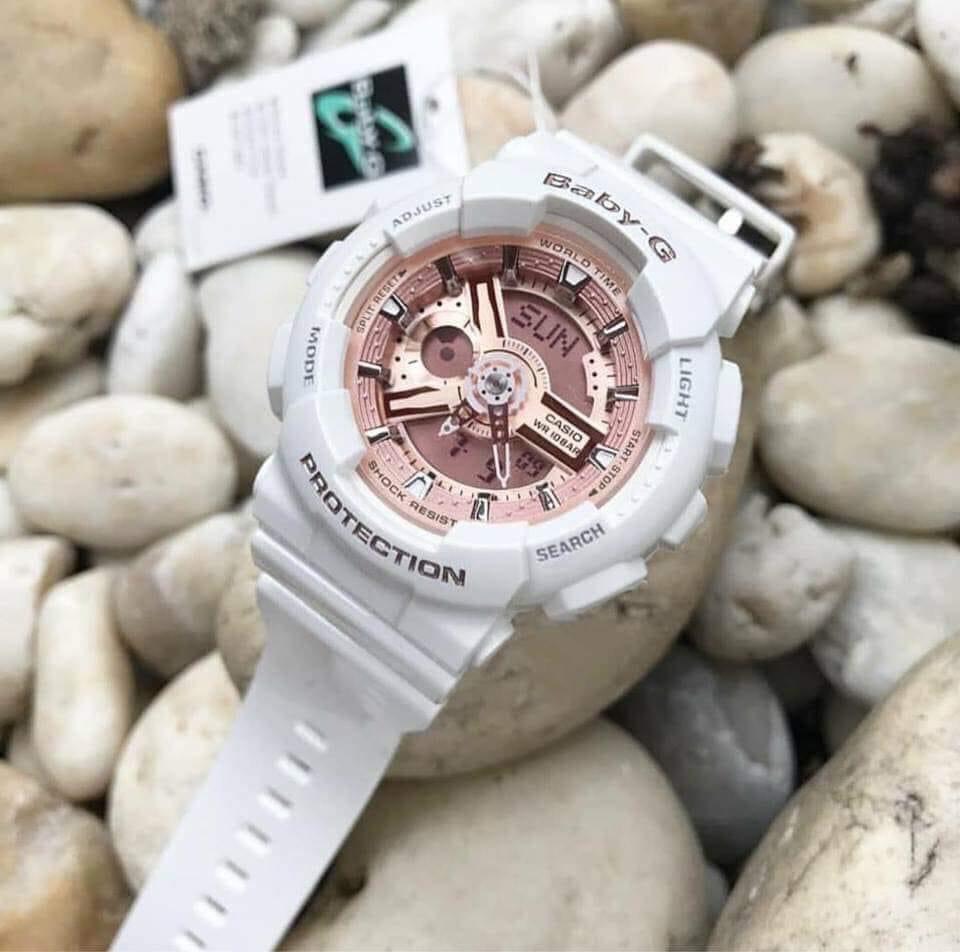 Đồng hồ Casio BabyGshock Hoa hồng trắng cực xinh iu