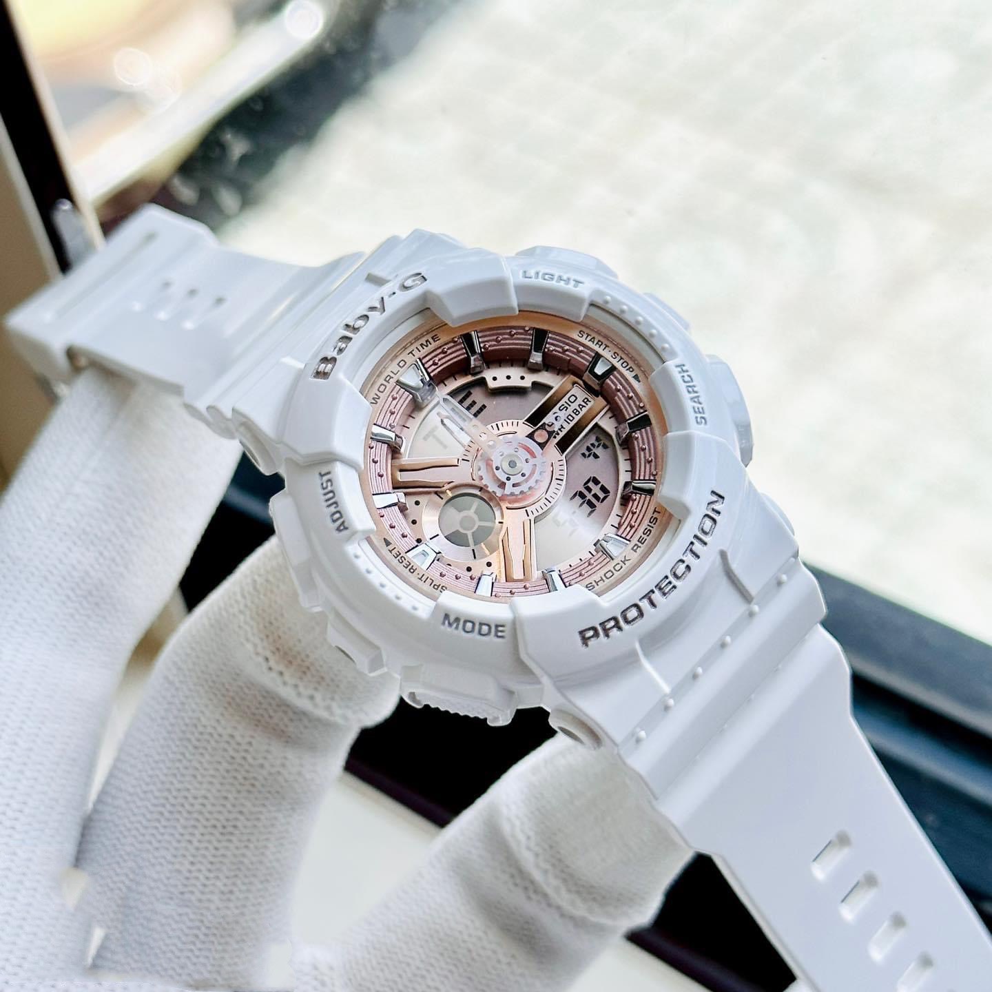 Đồng hồ Casio BabyGshock Hoa hồng trắng cực xinh iu