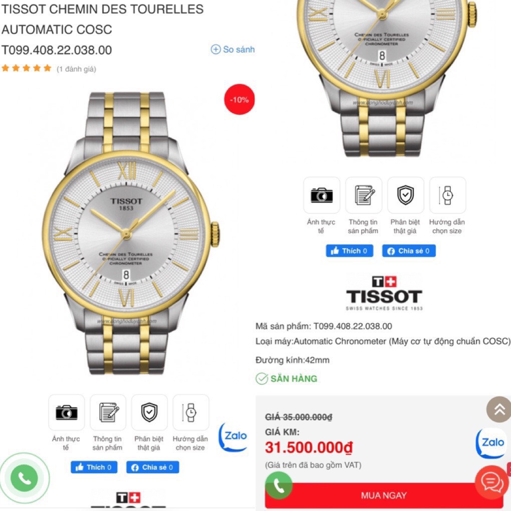 Đồng hồ TISSOT T099.408.22.038.00 chính hãng