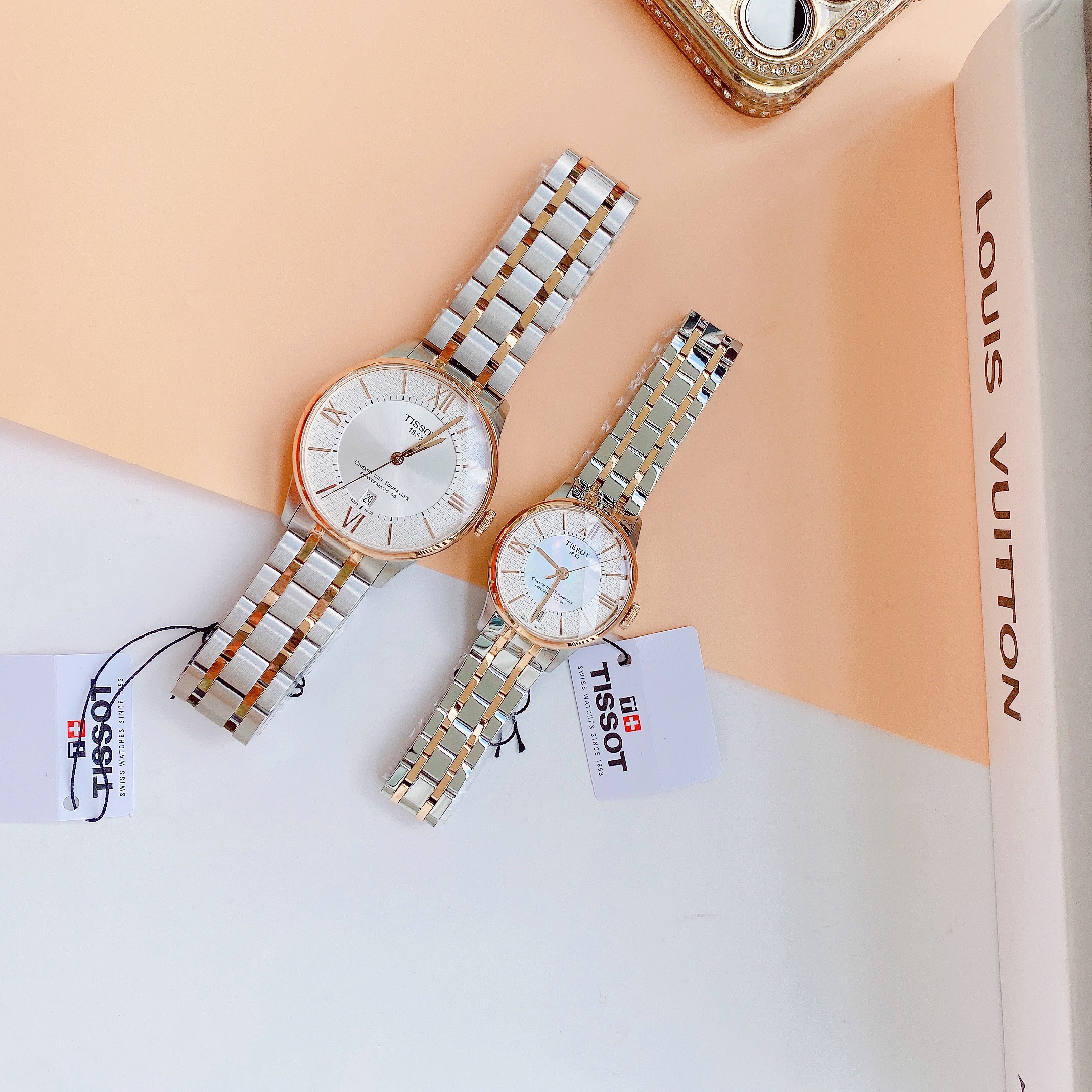 Cặp đôi TISSOT Chemin Des Tourelles Automatic Sang trọng bậc nhất hiện nay: T099.407.22.038.01  vs T099.207.22.118.01