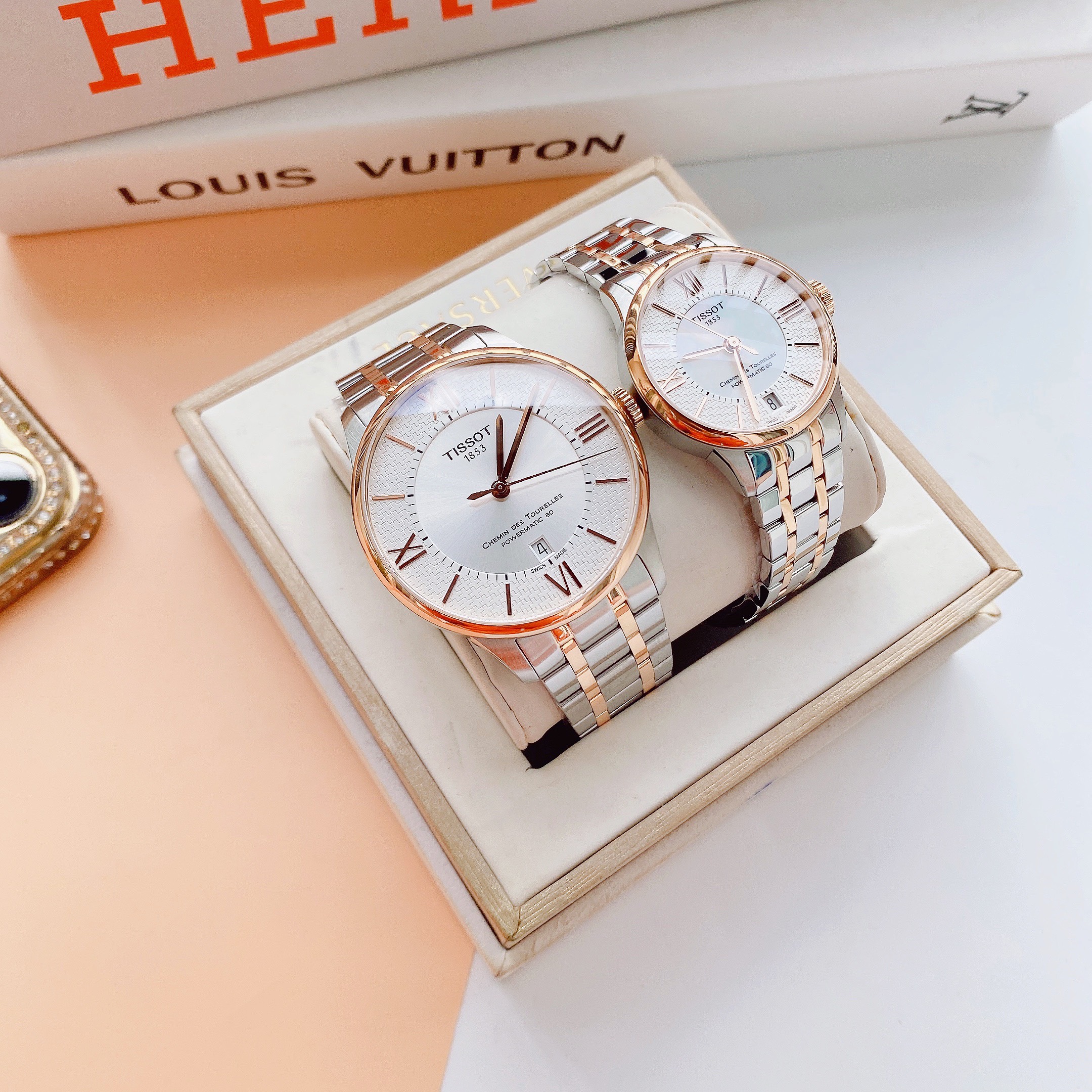 Cặp đôi TISSOT Chemin Des Tourelles Automatic Sang trọng bậc nhất hiện nay: T099.407.22.038.01  vs T099.207.22.118.01