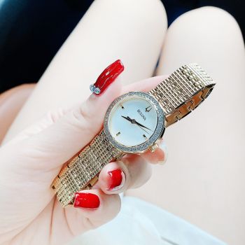 Đồng Hồ BULOVA 98L278 màu gold sang trọng với viền đá Swarovski sáng đẹp