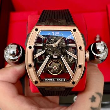 Đồng Hồ Bonest Gatti Carbon BG9950 - vỏ vàng hồng tươi sáng và sang trọng