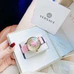 Đồng Hồ Versace Medusa Icon Gold Dial Pink Leather Ladies Watch VEZ200621 newss sang chảnh cho chị em