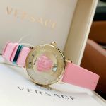 Đồng Hồ Versace Medusa Icon Gold Dial Pink Leather Ladies Watch VEZ200621 newss sang chảnh cho chị em