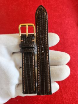 Dây đồng hồ da bò khâu tay size 18 DAY55