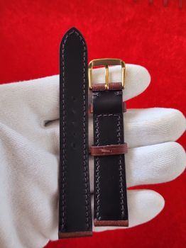 Dây đồng hồ da bò khâu tay size 18 DAY57