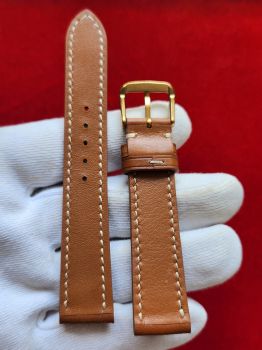 Dây đồng hồ da bò khâu tay size 18 DAY61