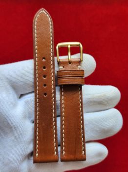 Dây đồng hồ da bò khâu tay size 18 DAY61