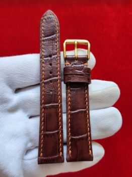 Dây đồng hồ da bò khâu tay size 18 DAY63