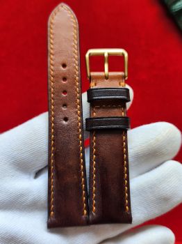 Dây đồng hồ da bò khâu tay size 20 DAY70