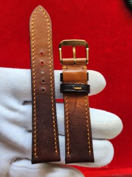 Dây đồng hồ da bò khâu tay size 20 DAY70