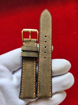 Dây đồng hồ da bò khâu tay size 20 DAY73