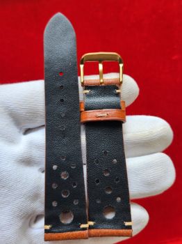 Dây đồng hồ da bò khâu tay size 20 DAY74