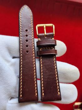 Dây đồng hồ da bò khâu tay size 20 DAY75