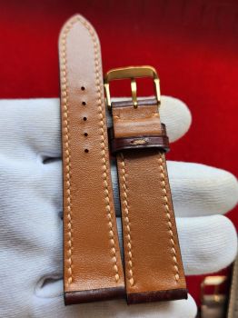 Dây đồng hồ da bò khâu tay size 20 DAY75