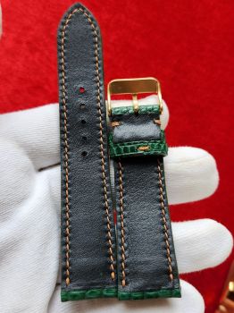 Dây đồng hồ da bò khâu tay size 22 DAY100