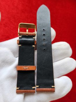 Dây đồng hồ da bò khâu tay size 22 DAY101