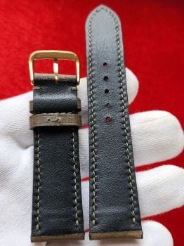 Dây đồng hồ da bò khâu tay size 22 DAY104