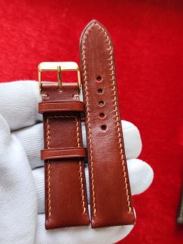 Dây đồng hồ da bò khâu tay size 22 DAY105