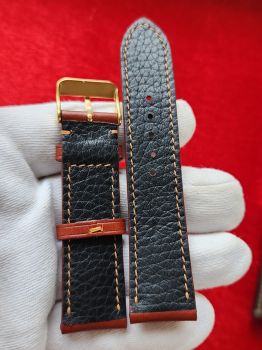 Dây đồng hồ da bò khâu tay size 22 DAY105