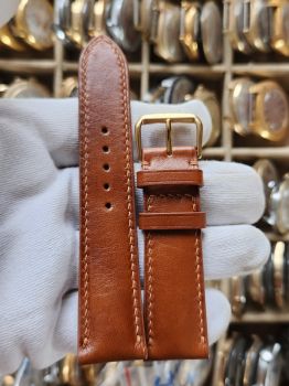 Dây đồng hồ da bò khâu tay size 22 DAY107
