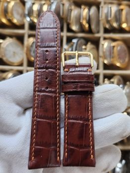 Dây đồng hồ da bò khâu tay size 22 DAY109