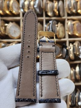 Dây đồng hồ da bò khâu tay size 22 DAY111