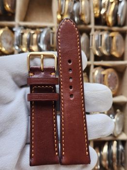 Dây đồng hồ da bò khâu tay size 22 DAY116