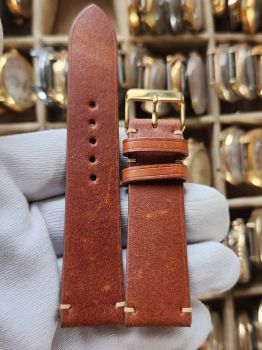 Dây đồng hồ da bò khâu tay size 22 DAY117