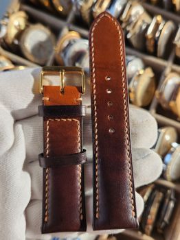 Dây đồng hồ da bò khâu tay size 20 DAY120